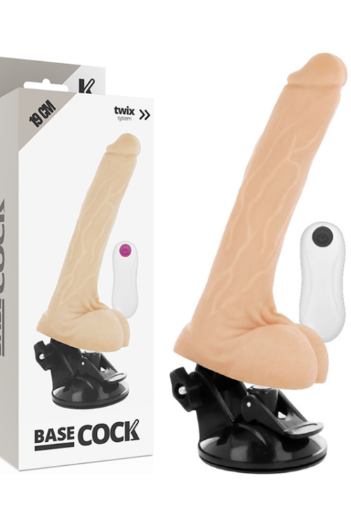 BASECOCK – VIBRADOR REALÍSTICO CONTROL REMOTO NATURAL 19 CM -O- 4 CM