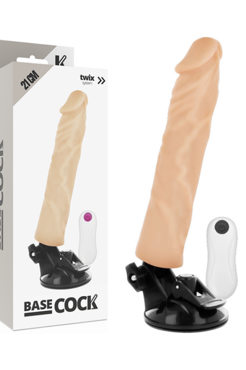 BASECOCK – VIBRADOR REALÍSTICO CONTROL REMOTO NATURAL 21 CM -O- 4 CM