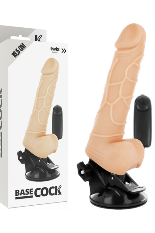 BASECOCK – VIBRADOR REALISTICO CONTROL REMOTO NATURAL 18.5 CM -O- 4CM