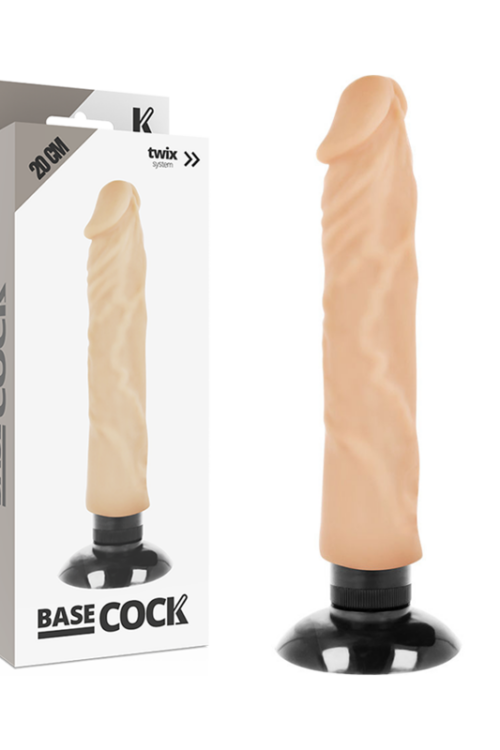 BASECOCK – VIBRADOR REALÍSTICO 2-1 NATURAL 20 CM -O- 4 CM