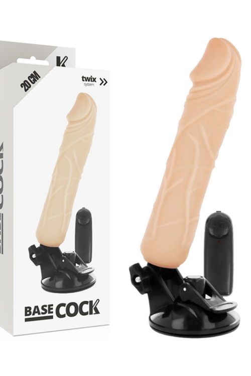 BASECOCK – VIBRADOR REALÍSTICO CONTROL REMOTO NATURAL 20 CM -O- 4 CM