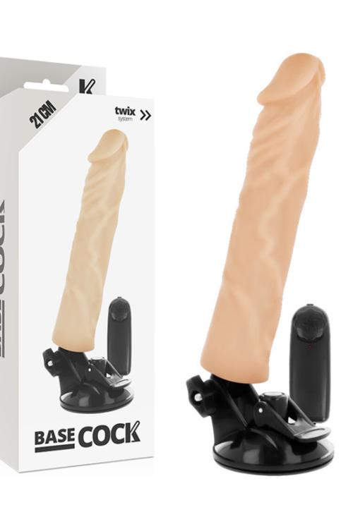 BASECOCK – VIBRADOR REALÍSTICO CONTROL REMOTO NATURAL 21 CM -O- 4 CM