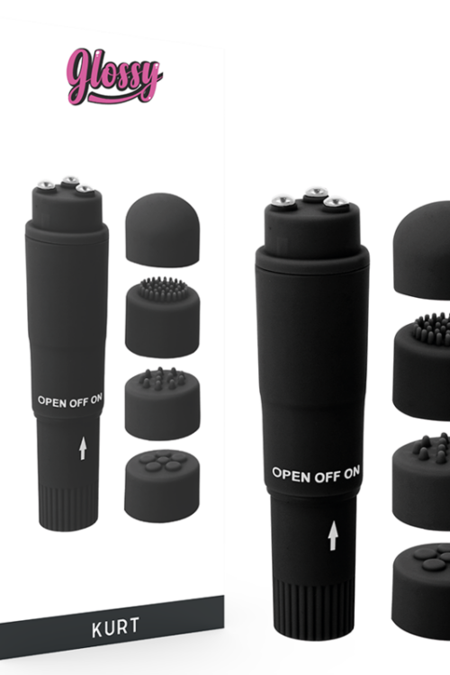 GLOSSY – POCKET KURT MASAJEADOR NEGRO