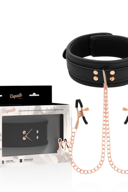 COQUETTE CHIC DESIRE – FANTASY COLLAR CON PINZAS PEZONES CON FORRO DE NEOPRENO
