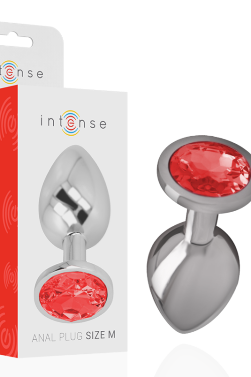 INTENSE – PLUG ANAL METAL CON CRISTAL ROJO TALLA M