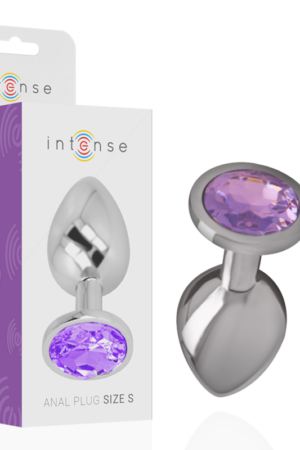 INTENSE - PLUG ANAL METAL ALUMINIO CON CRISTAL VIOLETA TALLA L