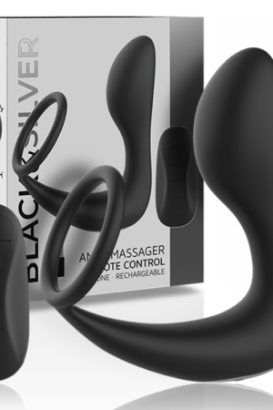 BLACK&SILVER - MASAJEADOR ANAL CONTROL REMOTO SILICONA RECARGABLE NEGRO