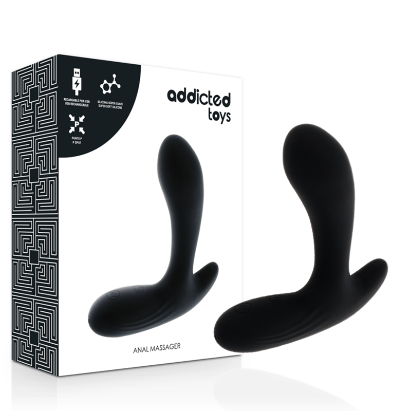 ADDICTED TOYS - ANAL MASSAGER BLACK VIBRATION - Imagen 2