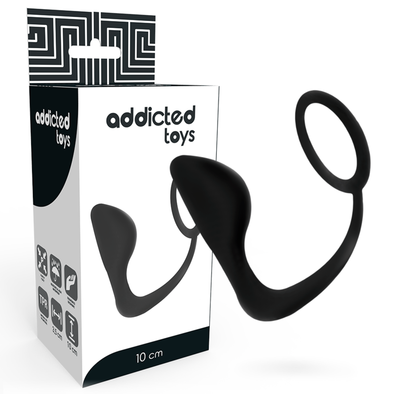 ADDICTED TOYS - PLUG ANAL CON ANILLO PENE NEGRO - Imagen 5