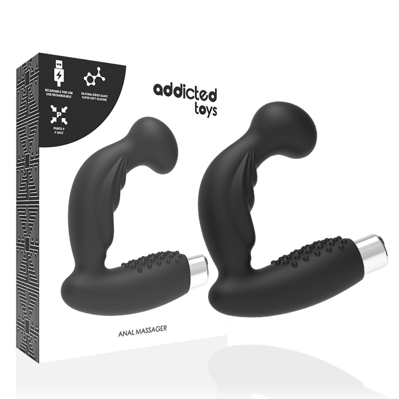 ADDICTED TOYS - VIBRADOR PROSTÁTICO RECARGABLE MODEL 3 - NEGRO - Imagen 3
