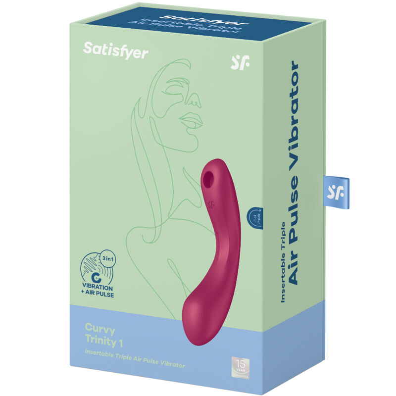 SATISFYER - CURVE TRINITY 1 AIR PULSE VIBRATION GRIS - Imagen 10