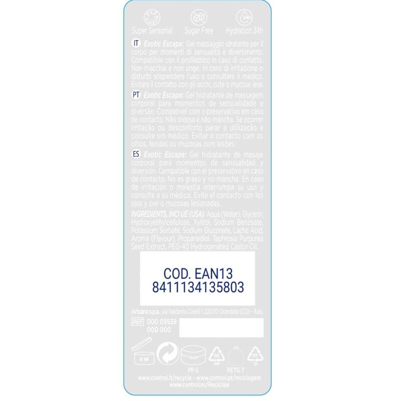CONTROL - 2 EN 1 MASSAGE & PLEASURE EXOTIC 200 ML - Imagen 2