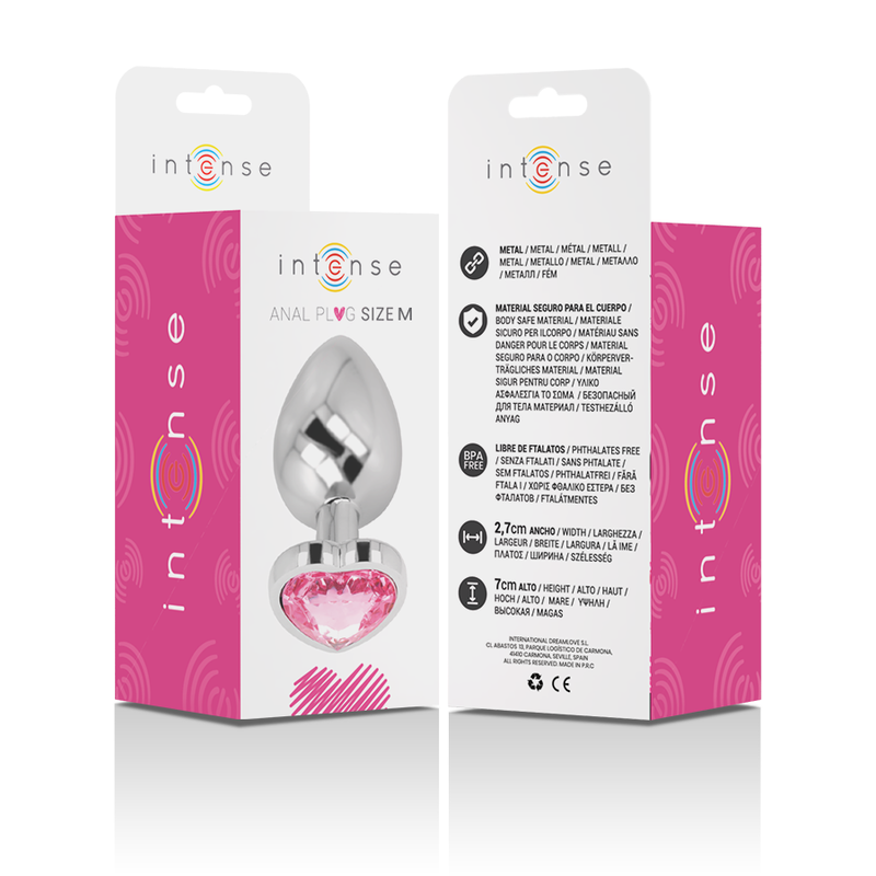 INTENSE - PLUG ANAL METAL ALUMINIO CORAZÓN ROSA TALLA M - Imagen 5