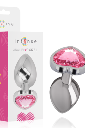 INTENSE - PLUG ANAL METAL ALUMINIO CORAZÓN ROSA TALLA L