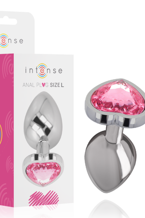 INTENSE – PLUG ANAL METAL ALUMINIO CORAZÓN ROSA TALLA L