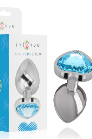 INTENSE - PLUG ANAL METAL ALUMINIO CORAZÓN AZUL TALLA M