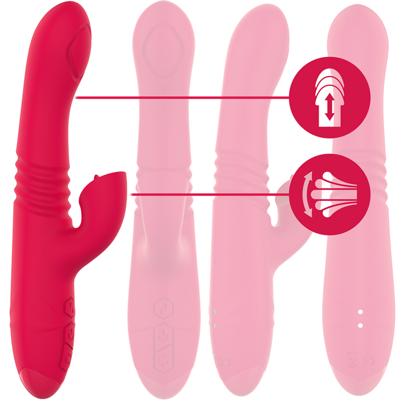 INTENSE - DUA VIBRADOR MULTIFUNCIÓN RECARGABLE UP & DOWN CON LENGUA ROJO - Imagen 5