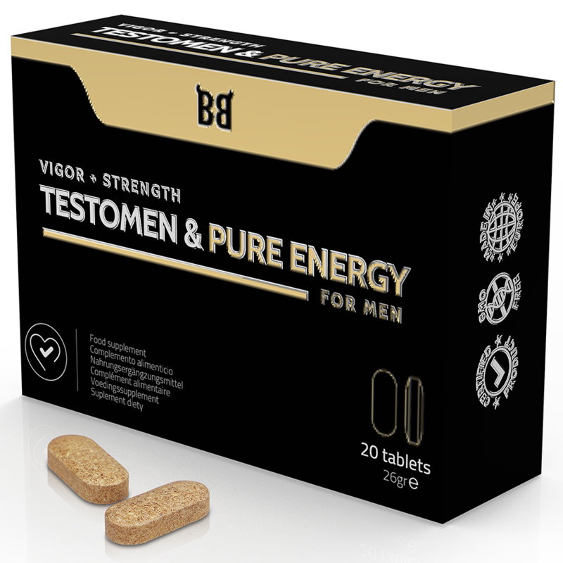 BLACK BULL – TESTOMEN & PURE ENERGY POTENCIADOR PARA HOMBRE 20 CÁPSULAS