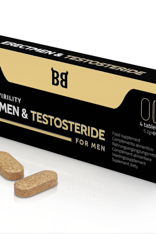 BLACK BULL – ERECTMEN & TESTOSTERIDE POTENCIA Y TESTOSTERONA PARA HOMBRE 4 CÁPSULAS