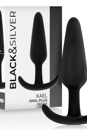 BLACK&SILVER - KAEL PLUG ANAL SILICONA CON ASA MEDIANO