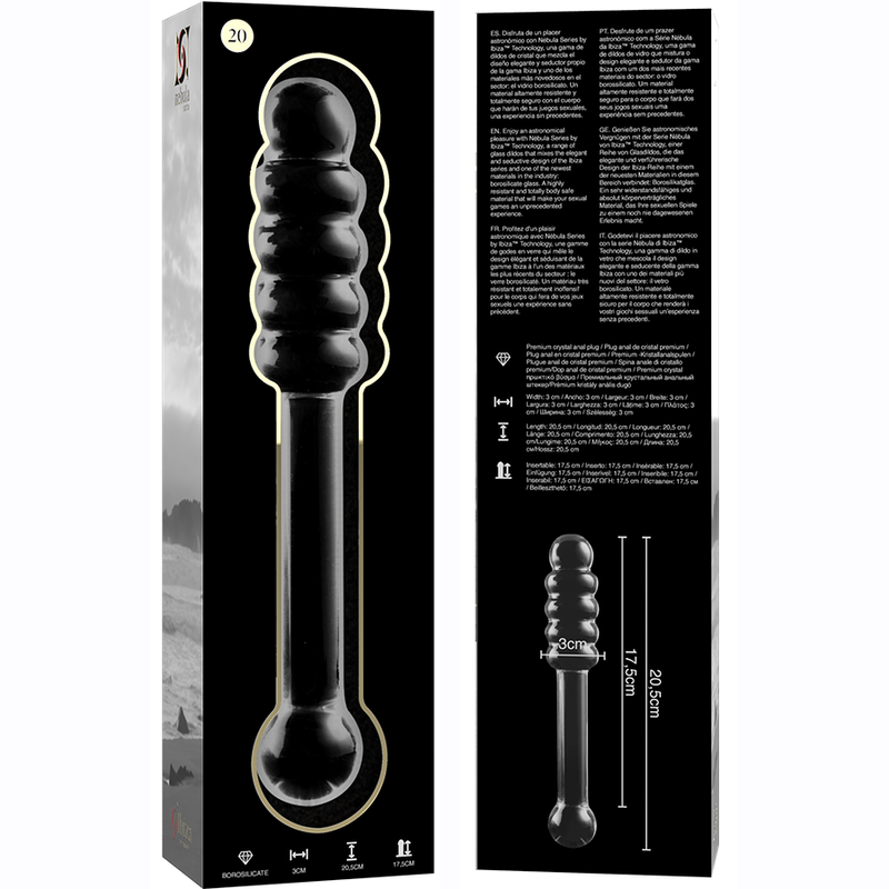 NEBULA SERIES BY IBIZA - MODELO 20 DILDO CRISTAL TRANSPARENTE 20.5 CM -O- 3 CM - Imagen 4