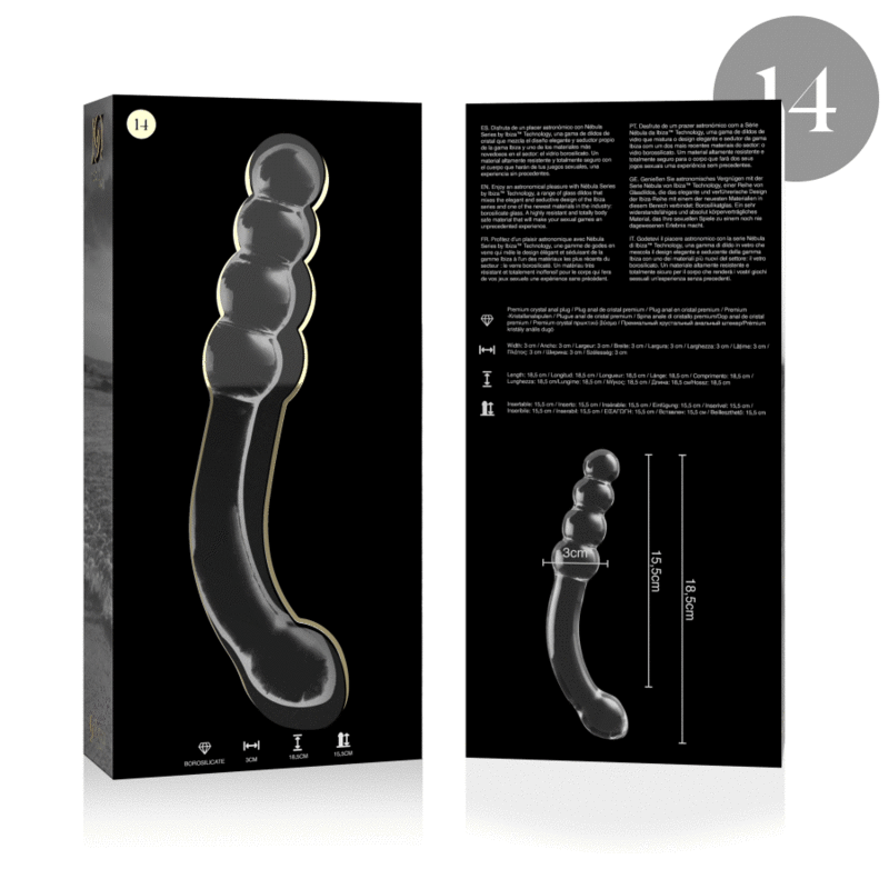 NEBULA SERIES BY IBIZA - MODELO 14 DILDO CRISTAL TRANSPARENTE 18.5 CM -O- 3 CM - Imagen 6