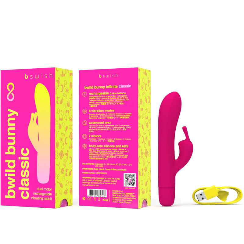 B SWISH - BWILD BUNNY INFINITE CLASSIC VIBRADOR RECARGABLE SILICONA ROSA - Imagen 2