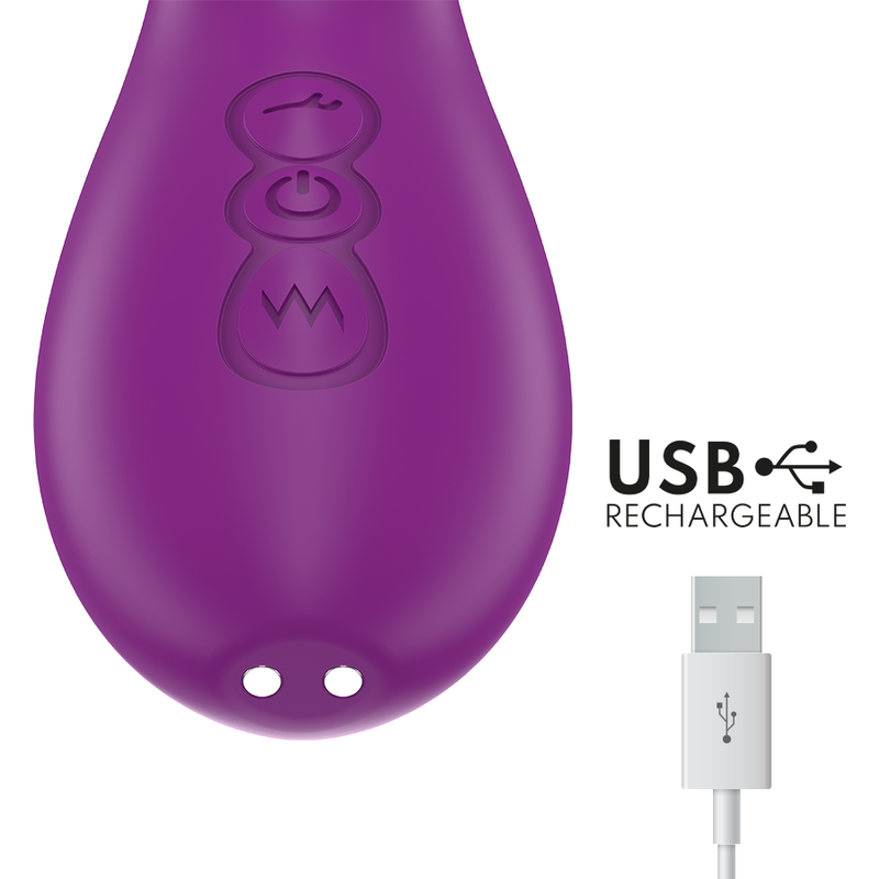 INTENSE - ATENEO VIBRADOR MULTIFUNCIÓN RECARGABLE 7 VIBRACIÓNES CON LENGUA OSCILANTE Y SUCCIONADOR MORADO - Imagen 5