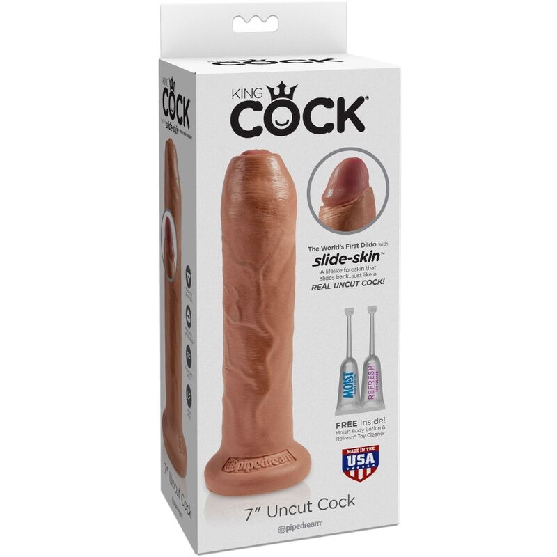 KING COCK - PENE REALÍSTICO CON PREPUCIO 17.8 CM CARAMELO - Imagen 2