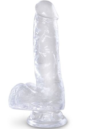 KING COCK - CLEAR PENE REALÍSTICO CON TESTÍCULOS 13.5 CM TRANSPARENTE