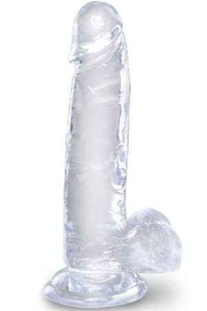 KING COCK - CLEAR PENE REALÍSTICO CON TESTÍCULOS 15.2 CM TRANSPARENTE
