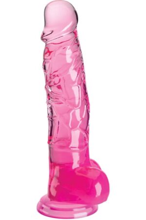 KING COCK - CLEAR PENE REALÍSTICO CON TESTÍCULOS 16.5 CM ROSA