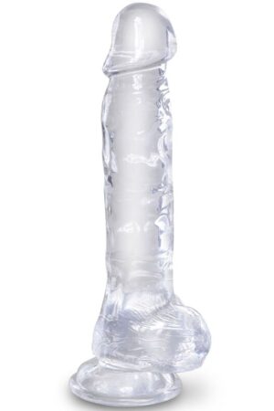 KING COCK - CLEAR PENE REALÍSTICO CON TESTÍCULOS 16.5 CM TRANSPARENTE