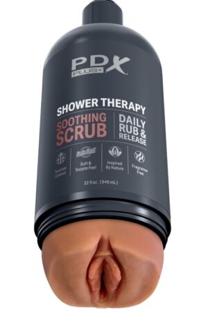 PDX PLUS - MASTURBADOR STROKER DISEÑO DISCRETO DE BOTE CHAMPU SOOTHING SCRUB CARAMELO