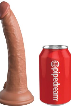 KING COCK - ÉLITE DILDO REALÍSTICO SILICONA 17.8 CM CARAMELO