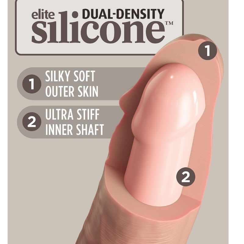 KING COCK - ÉLITE DILDO REALÍSTICO SILICONA 17.8 CM - Imagen 4