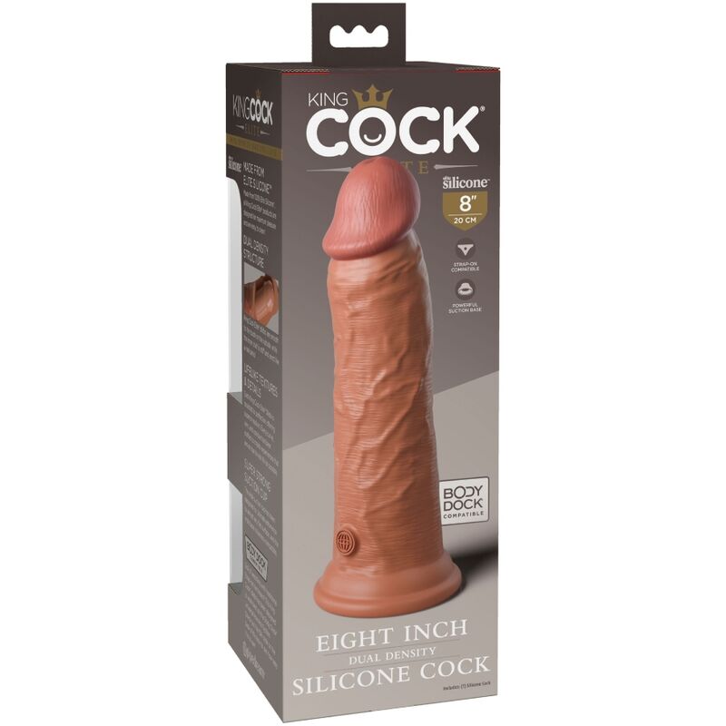 KING COCK - ÉLITE DILDO REALÍSTICO SILICONA 20.3 CM CARAMELO - Imagen 2