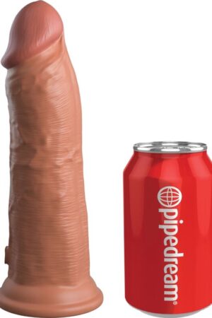 KING COCK - ÉLITE DILDO REALÍSTICO VIBRADOR & SILICONA 20.3 CM CARAMELO