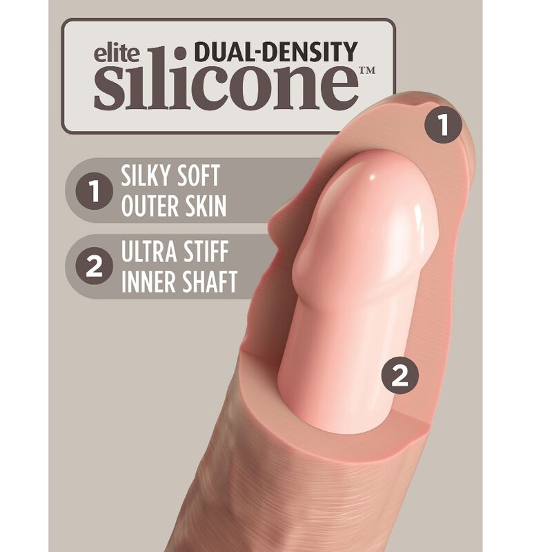 KING COCK - ÉLITE DILDO REALÍSTICO VIBRADOR & SILICONA CONTROL REMOTO 23 CM - Imagen 8