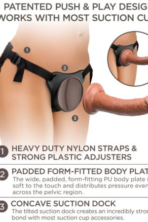 KING COCK - ÉLITE ARNÉS AJUSTABLE CONFORTABLE CON DILDO 17.8 CM