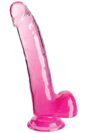 KING COCK - CLEAR DILDO CON TESTÍCULOS 20.3 CM ROSA