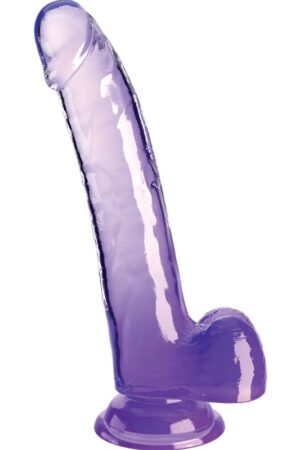 KING COCK - CLEAR DILDO CON TESTÍCULOS 20.3 CM MORADO