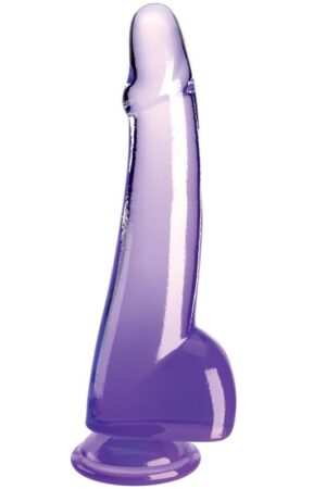 KING COCK - CLEAR DILDO CON TESTÍCULOS 19 CM MORADO