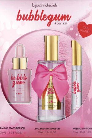 BIJOUX - INDISCRETS BUBBLEGUM PLAY KIT CON ACEITE GEL & BRILLO DE LABIOS