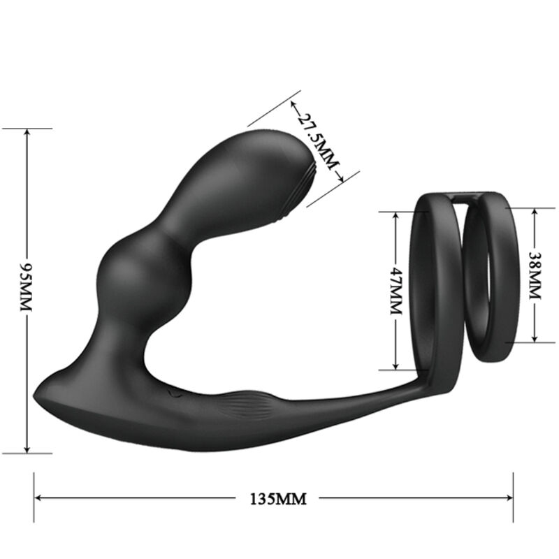 PRETTY LOVE - MARSHALL ANILLO PARA PENE + PLUG ANAL VIBRATORIO & CONTROL REMOTO - Imagen 6