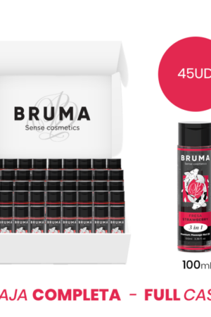 MOQ 45 - BRUMA ACEITE DE MASAJE PREMIUM EFECTO CALOR SABOR FRESA 3 EN 1 - 100 ML