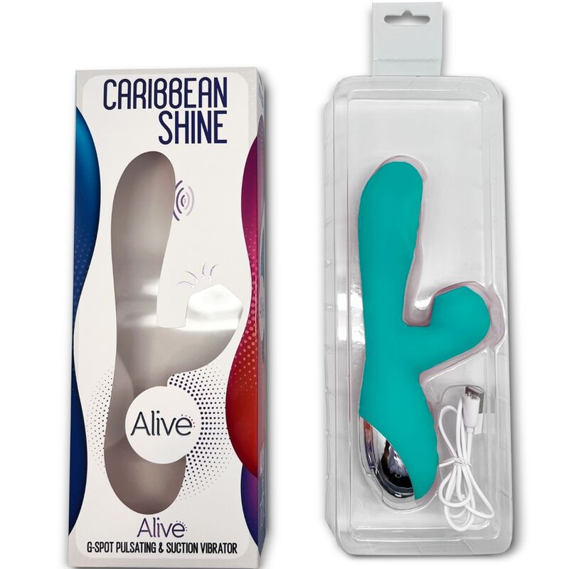 ALIVE - CARIBBEAN SHINE VIBRADOR & SUCCIONADOR AZUL - Imagen 4