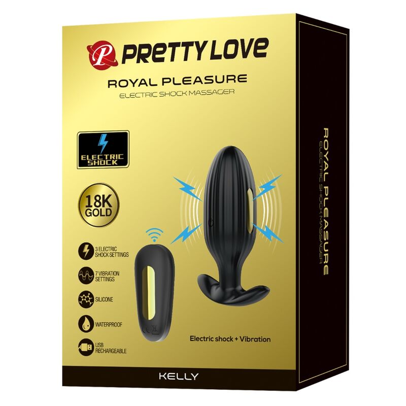 PRETTY LOVE - KELLY PLUG ANAL VIBRADOR RECARGABLE NEGRO - Imagen 2