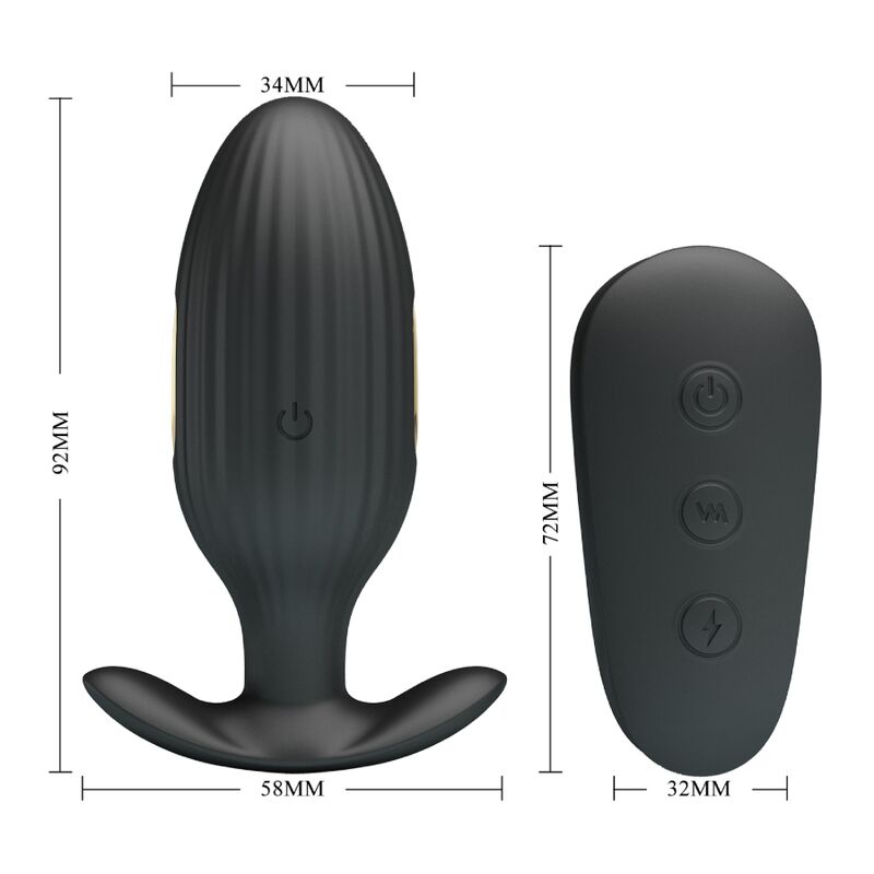 PRETTY LOVE - KELLY PLUG ANAL VIBRADOR RECARGABLE NEGRO - Imagen 6