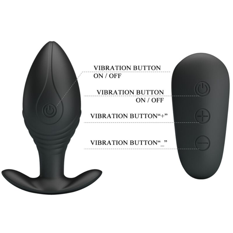 PRETTY LOVE - REGINA PLUG ANAL VIBRADOR RECARGABLE NEGRO - Imagen 12
